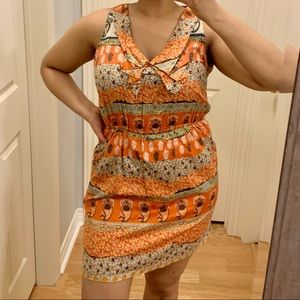 Orange V-neck Forever 21 Summer Dress